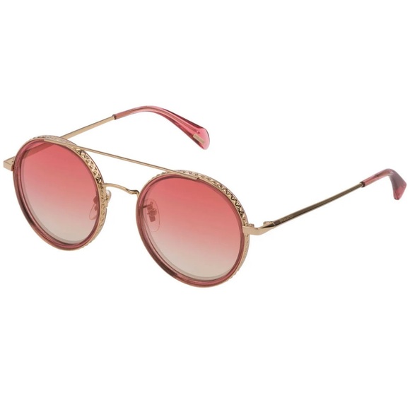 Ray-Ban Accessories - NEW Police Round Pink And Gold Mirror Sunglasses